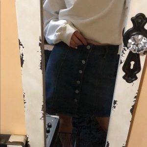 Blue denim skirt